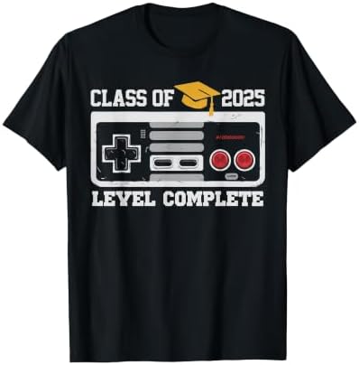 Class of 2025 Level Complete Video Gamer Senior Graduation T-Shirt by Unknown