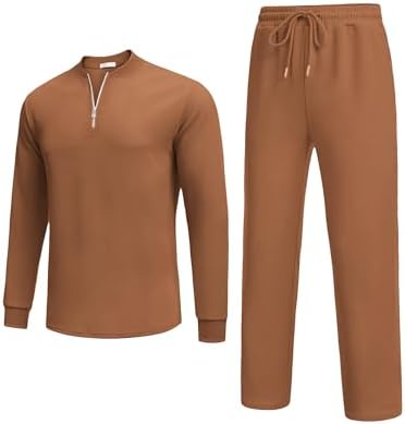 COOFANDY Men's 2 Piece Tracksuit Set Polo Athletic Sweatsuit Quarter Zip Jogging Long Sleeve Casual Sports Outfits - Image 4
