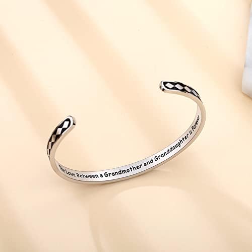 TONY & SANDY Inspirational Bracelets for Women Teen Girls Personalized Gifts for Daughter Granddaughter Mom Sister Friends Stainless Steel Engraved Cuff Birthday Easter Christmas - Image 3