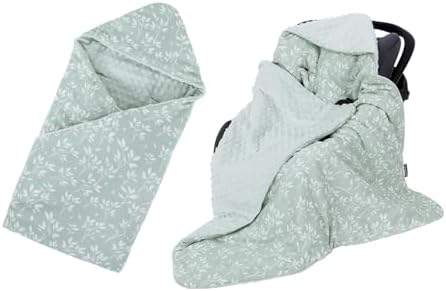 HOUSBAY Baby Blanket Newborn Blanket with Hooded Windproof Go Outside Warm Portable Swaddle Wrap in Basket Baby Safety Seats (Light Green) by HOUSBAY