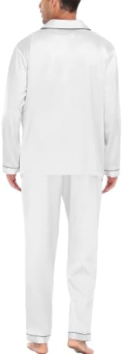 SWOMOG Mens Silk Satin Pajamas Set Long Sleeve Sleepwear Button-Down Pj Two-piece Loungewear with Long Pants S-XXL - Image 6