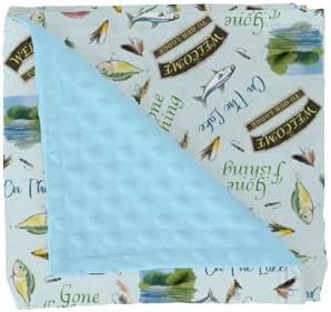 Fishing Baby Blankets for Girl Boy Lake Gone Fishing Soft Mink with Dotted Backing Double Layer Swaddle Receiving Blanket Outdoor Hunting Camping Nursery Bed Blanket Infant Toddler Crib 30x40 by GrowhappyGrowhealthy