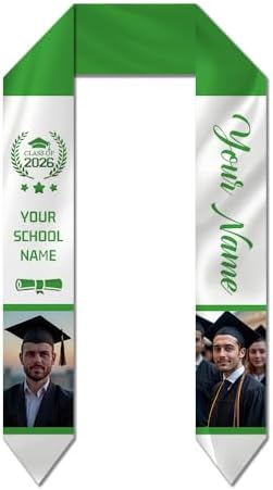 Dicodes Custom Graduation Stole Class of 2026 Personalized Graduation Sash Graduation Gift and Keepsake with Photo Text by Dicodes