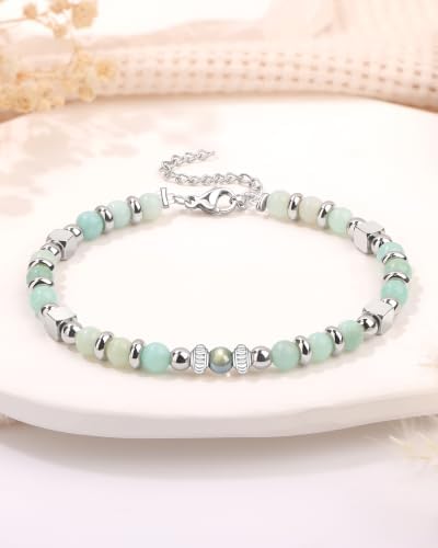 Gifts for Women Moonstone Bracelet, Amazonite Imperial Jasper Bracelets - Image 5
