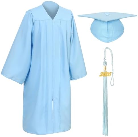 Unisex Matte Graduation Cap and Gown Tassel Package for High School and Bachelor by DDODOU