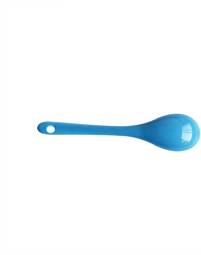 Light Blue 6 pcs Porcelain Egg Spoons Ceramic Spoons 4.7 inch Coffee Dessert Yogurt Tea Milky Tea