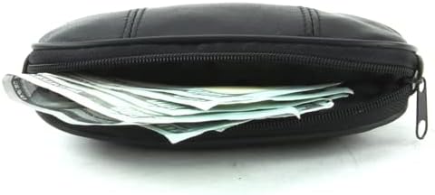 Leather Impressions Double Coin Purse for Women - Genuine Leather Coin Purse with Twist Clasp, 1 zipper pocket, 2 pack lightweight - Timeless clean stitched Small Coin Purse (Back, Silver)