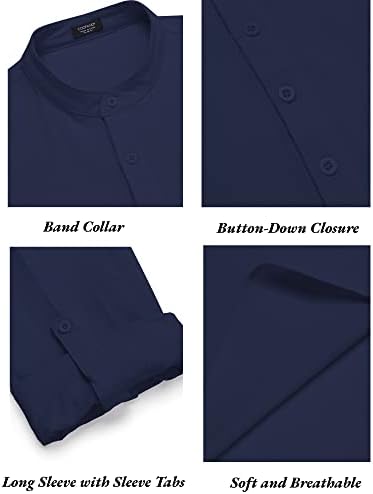 COOFANDY Men’s 2 Piece Cotton Linen Set Casual Beach Outfits Long Sleeve - Image 4