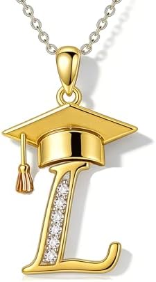 Graduation Gifts for Women, 18K Gold Graduation Initial Necklace A-Z, Inspiring Grad Pendant Necklace Present, College Seniors High School Graduations Jewelry Gifts by VyrnissJewelry