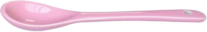 Pink 6 pcs Porcelain Egg Spoons Ceramic Spoons 4.7 inch Coffee Dessert Yogurt Tea Milky Tea
