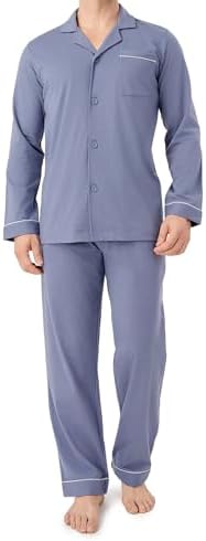 DAVID ARCHY Men's Pajama Set, Premium Combed Cotton Long Sleeve Sleepwear by DAVIDARCHY