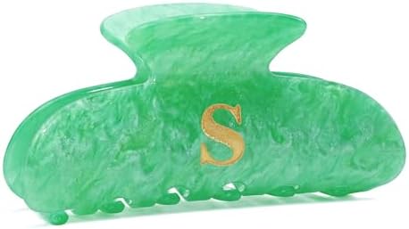 Initial Cute Hair Clips - Letter Elegant Hair Claw Clips, Fashion Glitter Claw Clips Durable Hair Clips, Wedding Gift, Bridesmaid Gifts, Birthday Gifts, Christmas Gift, Green Letter S by Fohufo