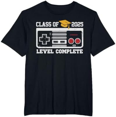 Class of 2025 Level Complete Video Gamer Senior Graduation T-Shirt by Unknown