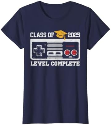 Class of 2025 Level Complete Video Gamer Senior Graduation T-Shirt by Unknown