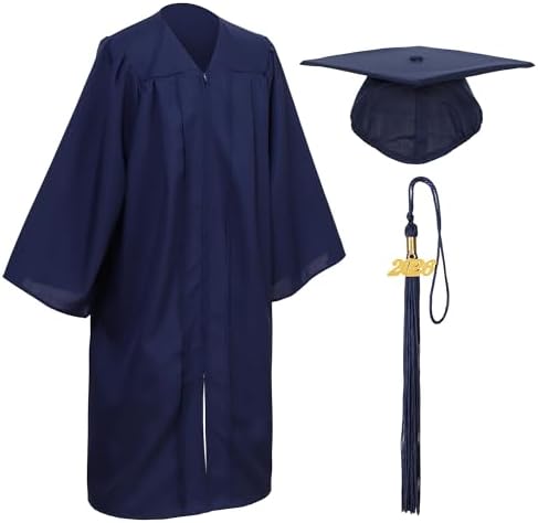Unisex Matte Graduation Cap and Gown Tassel Package for High School and Bachelor by DDODOU