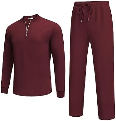 COOFANDY Men's 2 Piece Tracksuit Set Polo Athletic Sweatsuit Quarter Zip Jogging Long Sleeve Casual Sports Outfits - Image 4
