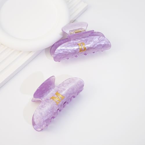Teen Girl Gifts Trendy Stuff - Purple Initial Cute Hair Clips, Letter Hair Claw Clips, Glitter Claw Clips Durable Hair Clips, Birthday Gifts for Teens Daughter Sister Christmas Gifts - Image 4