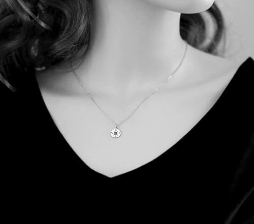 Graduation gift for her student teacher going away gift coworker oh the places you'll go small silver compass necklace - Image 6