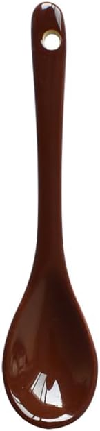 Brown 6 pcs Porcelain Egg Spoons Ceramic Spoons 4.7 inch Coffee Dessert Yogurt Tea Milky Tea