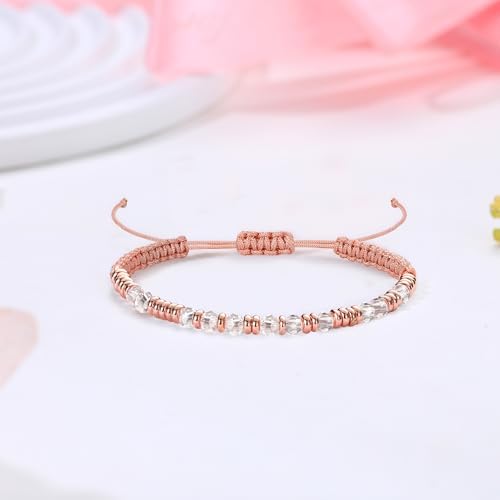 Morse Code Bracelets for Women Mothers Day Gifts 2026 Graduation Gifts Mom Birthday Gift Pink Braided Bracelets Teen Trendy Stuff Inspirational Best Friend Birthday Gifts for Daughter Girlfriend Christmas Stocking Stuffers Jewelry - Image 4