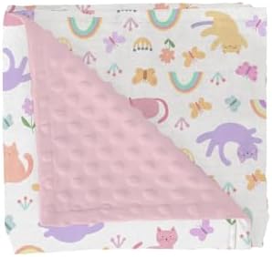 Colorful Cats Rainbow Flower Baby Blankets for Girl Boy Rainbow Cats Butterflies Soft Mink Dotted Backing Double Layer Swaddle Receiving Blanket Cats Lover Gift Bed Throw for Infant Toddler Crib 30x40 by GrowhappyGrowhealthy