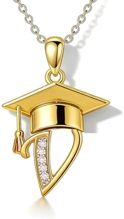 Graduation Gifts for Women, 18K Gold Graduation Initial Necklace A-Z, Inspiring Grad Pendant Necklace Present, College Seniors High School Graduations Jewelry Gifts by VyrnissJewelry