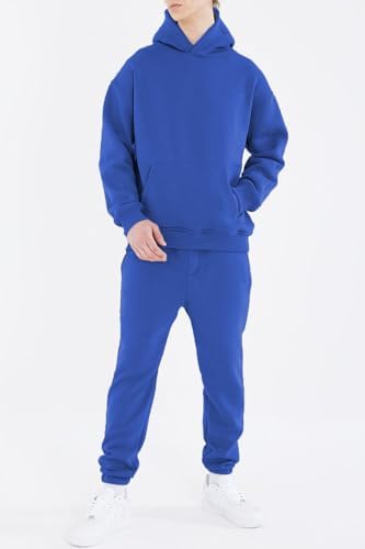 HHGKED Men's Sweatsuits 2 Piece Outfits Baggy Travel Vacation Fashion Clothes Casual Hoodie Jogging Track suits Sets - Image 4