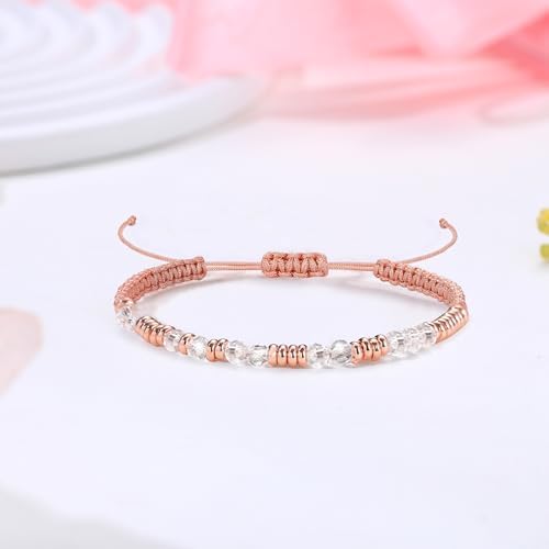 Morse Code Bracelets for Women Mothers Day Gifts 2026 Graduation Gifts Mom Birthday Gift Pink Braided Bracelets Teen Trendy Stuff Inspirational Best Friend Birthday Gifts for Daughter Girlfriend Christmas Stocking Stuffers Jewelry - Image 4