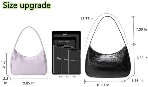 Shoulder Bags for Women, Cute Hobo Tote Handbag Mini Clutch Purse with Zipper Closure