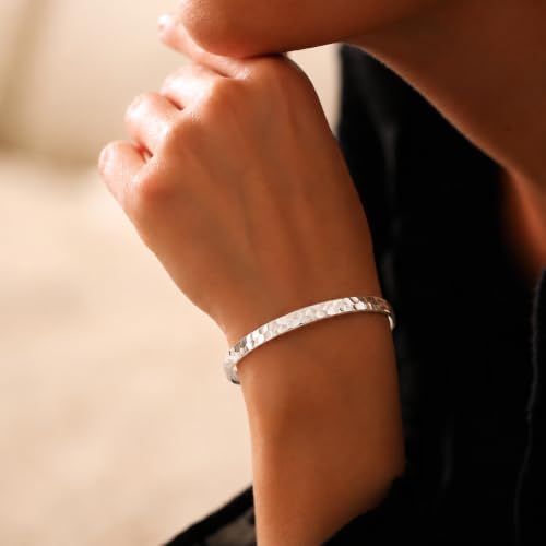 Carviell Bracelets for Women – 100+ Meaningful Engraved Messages – Solid 316L Surgical Stainless Steel Cuff Bracelet – Gift Ready - Image 4