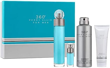 Perry Ellis 360 By Perry Ellis for Men - 4 Pc Gift Set 3.4oz Edt Spray, 6.8oz Deodorizing Body Spray, 3.0oz Shower Gel, 0.25oz Edt Spray, 4count - Image 2
