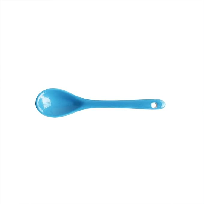 Light Blue 6 pcs Porcelain Egg Spoons Ceramic Spoons 4.7 inch Coffee Dessert Yogurt Tea Milky Tea