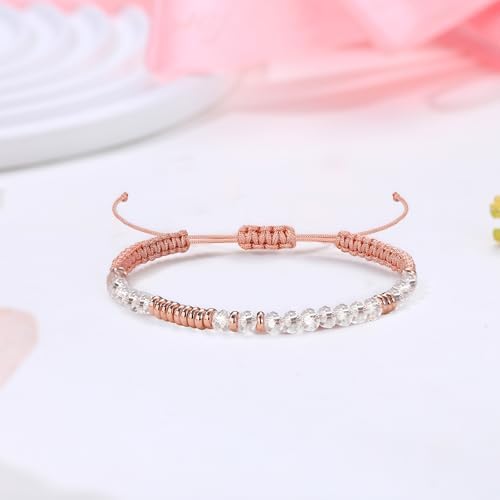 Morse Code Bracelets for Women Mothers Day Gifts 2026 Graduation Gifts Mom Birthday Gift Pink Braided Bracelets Teen Trendy Stuff Inspirational Best Friend Birthday Gifts for Daughter Girlfriend Christmas Stocking Stuffers Jewelry - Image 4