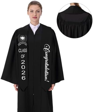 Class of 2026 Graduation Stole,Cute Elegant Honor Sash for Graduation 2026 Unisex Adult Graduates - Image 2