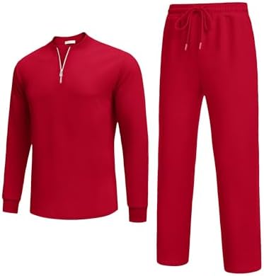 COOFANDY Men's 2 Piece Tracksuit Set Polo Athletic Sweatsuit Quarter Zip Jogging Long Sleeve Casual Sports Outfits - Image 4
