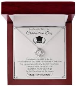 VIRAGIL 2023 Graduation Gifts for Her, Class of 2024 Love Knot Sterling Silver Pendant Necklace Senior College Graduation Jewelry Gifts for Girl Daughter by VIRAGIL