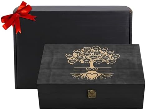 Gift for Mom or Grandma, Personalized Family Tree Memory Box - Mother's Day by ENGRAVEMYMEMORIES