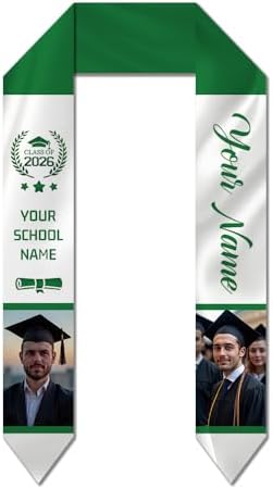 Dicodes Custom Graduation Stole Class of 2026 Personalized Graduation Sash Graduation Gift and Keepsake with Photo Text by Dicodes