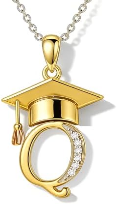 Graduation Gifts for Women, 18K Gold Graduation Initial Necklace A-Z, Inspiring Grad Pendant Necklace Present, College Seniors High School Graduations Jewelry Gifts by VyrnissJewelry