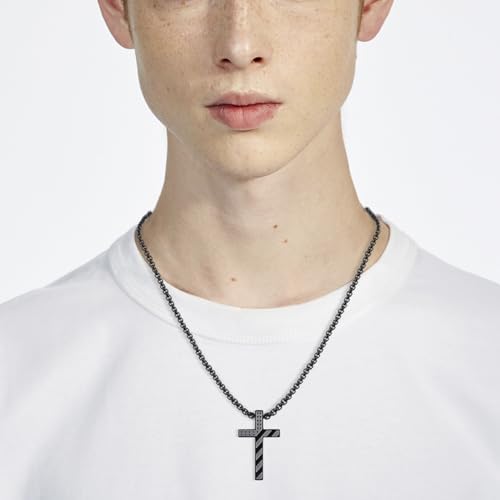 EPIRORA Graduation Gifts Necklace for Him Class of 2026, Stainless Steel Cross Necklace for Boys Men, Inspirational necklaces jewelry Gift for 5th 6th 8th Grade High School College Graduates, 22"+2" - Image 3