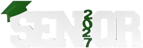 Senior 2027 Table Centerpiece Sign - Class of 2027 Graduation Table Decor - 15" Large Wooden Letter Sign for Party Decor, Photoshoot Props, High School & College Graduation Supplies (Green) by Unknown