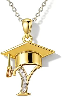 Graduation Gifts for Women, 18K Gold Graduation Initial Necklace A-Z, Inspiring Grad Pendant Necklace Present, College Seniors High School Graduations Jewelry Gifts by VyrnissJewelry