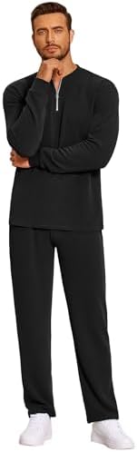 COOFANDY Men's 2 Piece Tracksuit Set Polo Athletic Sweatsuit Quarter Zip Jogging Long Sleeve Casual Sports Outfits - Image 6