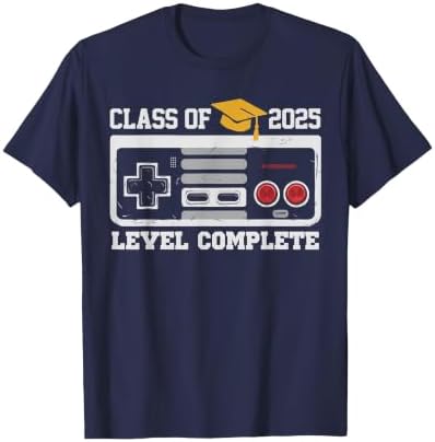 Class of 2025 Level Complete Video Gamer Senior Graduation T-Shirt by Unknown