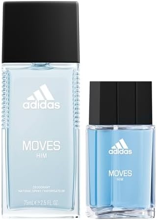 Adidas Moves for Him Giftset,1 fl oz EDT + 2.5 fl oz Body Fragrance, Notes of Green Apple, Cedarwood, Musk, Men's Fragrance, Long Lasting, Sporty Fragrance, Travel Size - Image 2