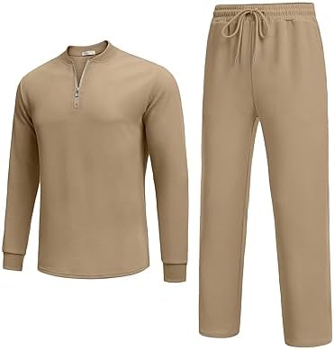 COOFANDY Men's 2 Piece Tracksuit Set Polo Athletic Sweatsuit Quarter Zip Jogging Long Sleeve Casual Sports Outfits - Image 4