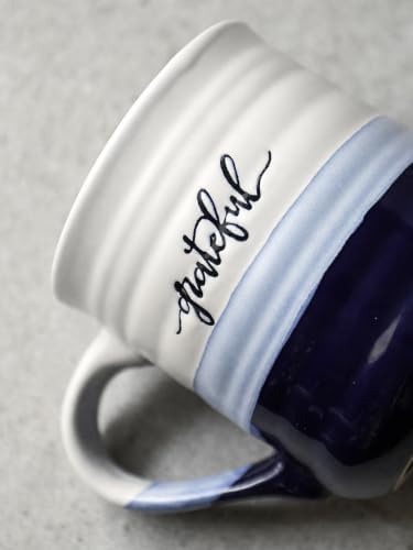 DOWAN 20 oz Coffee Mugs, Large Mugs with Word Blessed Grateful, Porcelain Coffee Cup, Thank You Gifts for Mom Dad, Set of 2 - Image 5