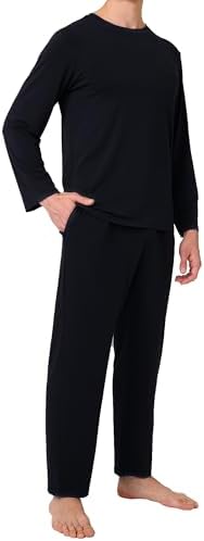 BAMBOO COOL Men's Pajama Set Long Sleeve PJs with Pants & Pockets by BAMBOOCOOL