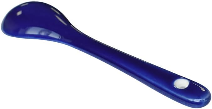Dark Blue 6 pcs Porcelain Egg Spoons Ceramic Spoons 4.7 inch Coffee Dessert Yogurt Tea Milky Tea