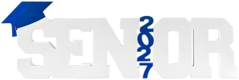 Senior 2027 Table Centerpiece Sign - Class of 2027 Graduation Table Decor - 15" Large Wooden Letter Sign for Party Decor, Photoshoot Props, High School & College Graduation Supplies (Blue) by Unknown